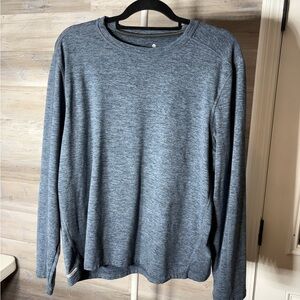 Free Country Men's Long Sleeve Heathered Blue Crew 1089